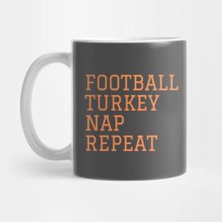 Football Turkey Nap Repeat Mug